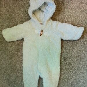 Cozy Cream Hooded Baby Snowsuit